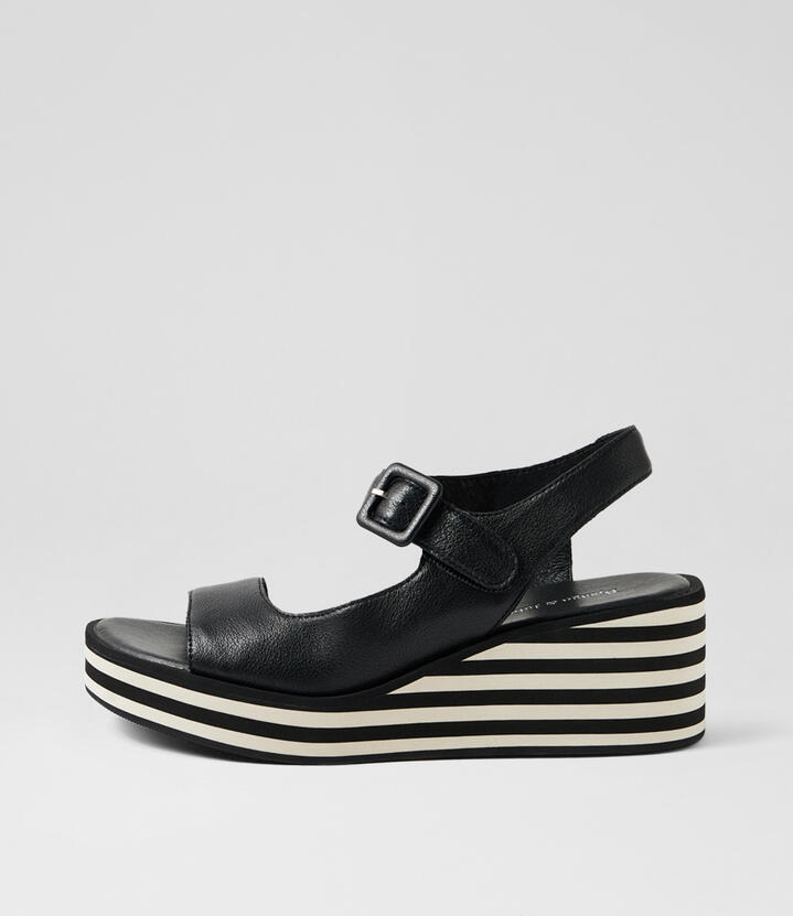 Figg Black Leather Sandals