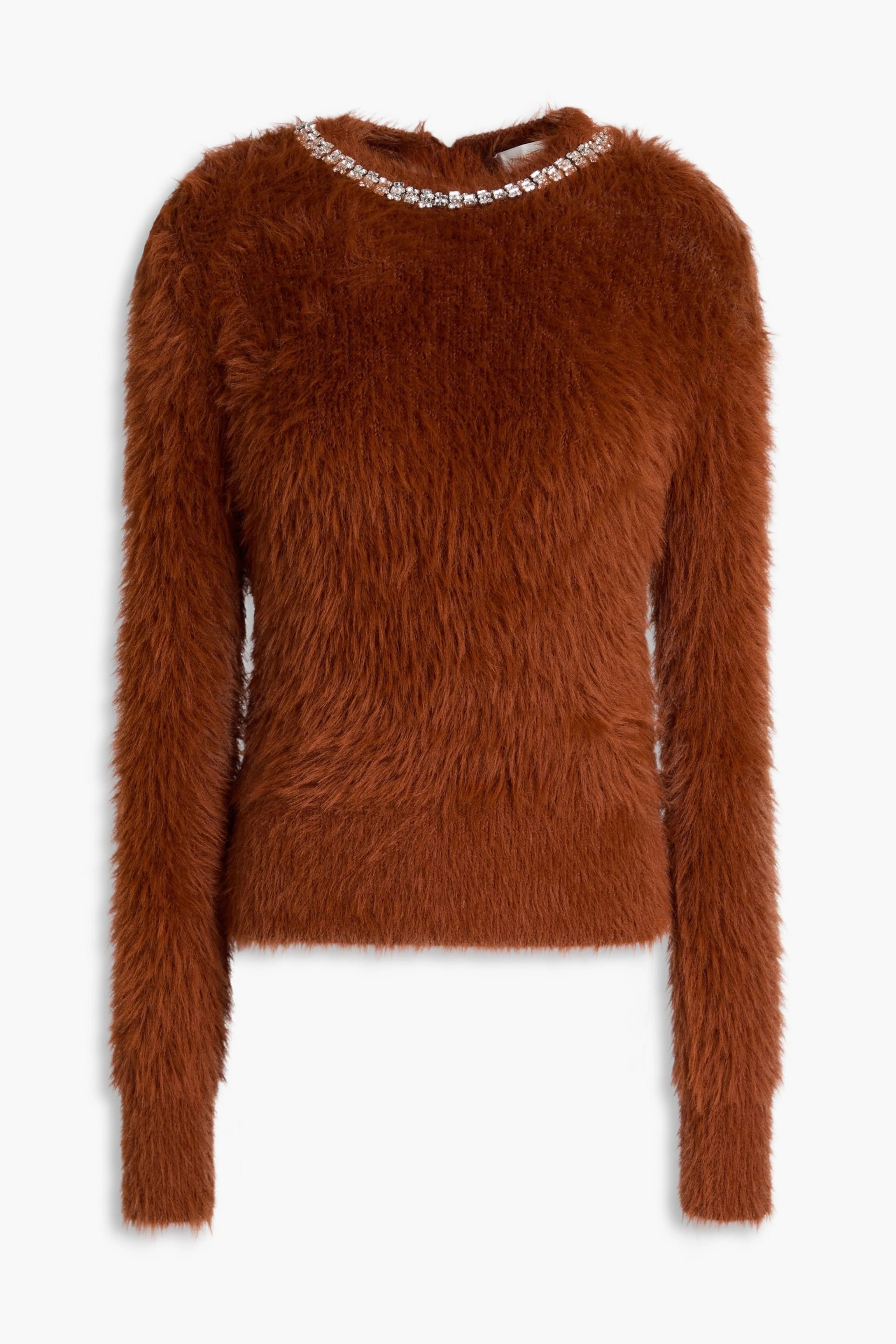 Zimmermann Crystal-Embellished Brushed Knit Sweater