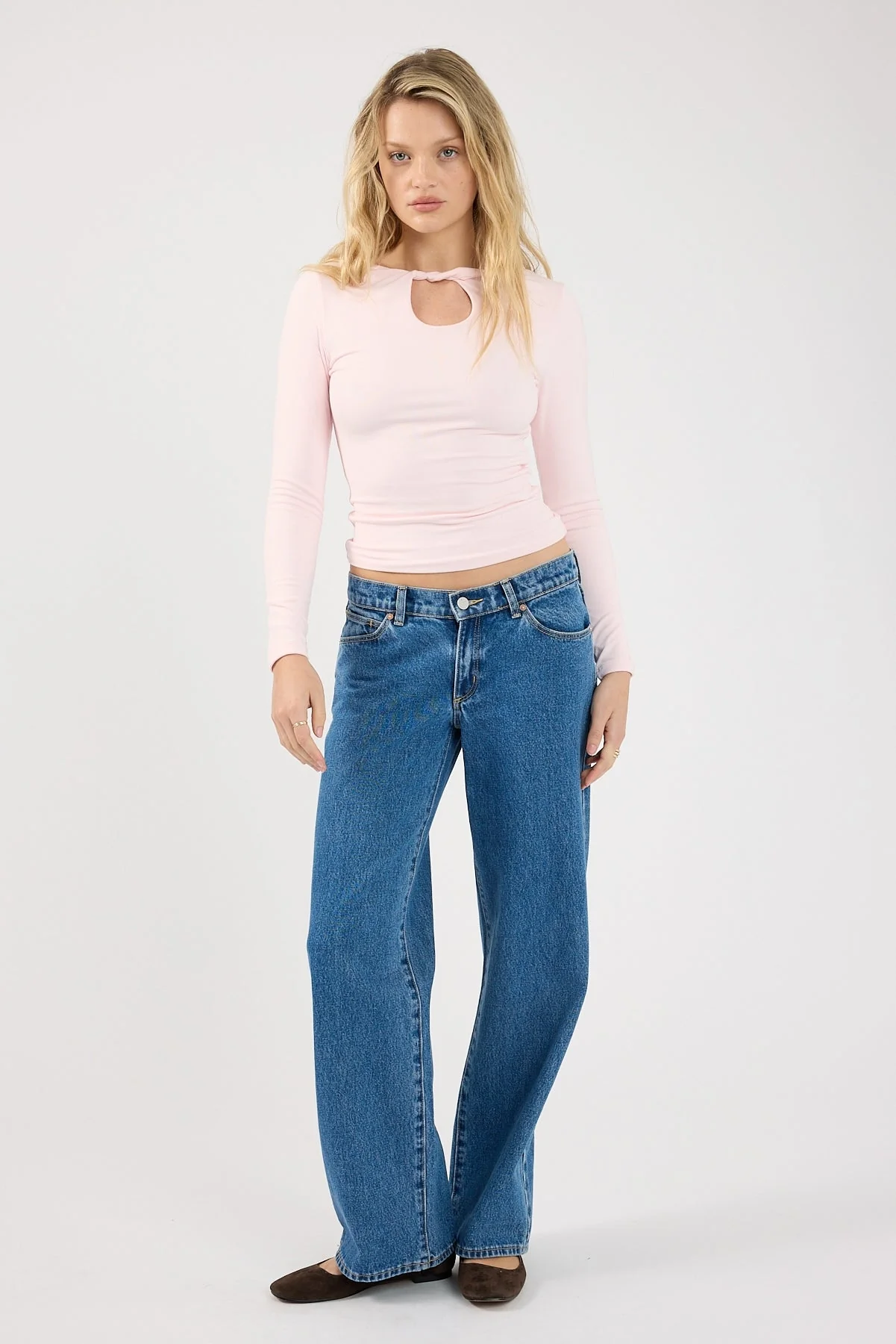 Perfect Stranger Perla Keyhole Long Sleeve Top Pink